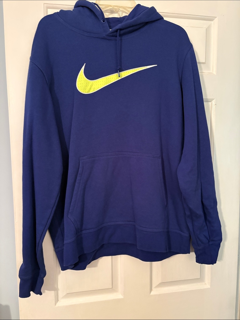 Nike Blue Pullover Hoodie with Yellow Swoosh